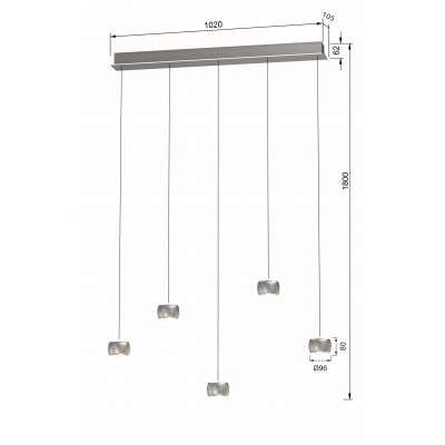 Aviano Quiberon lampa wisząca 27 W szampan-nikiel 7039-503