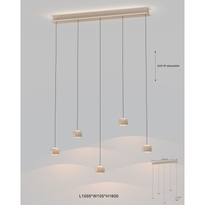 Aviano Quiberon lampa wisząca 27 W piaskowa 7039-513