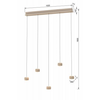 Aviano Quiberon lampa wisząca 27 W piaskowa 7039-513