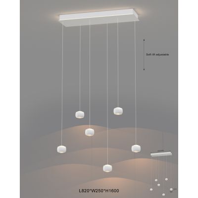 Aviano Quiberon lampa wisząca 33 W biała 7039-608