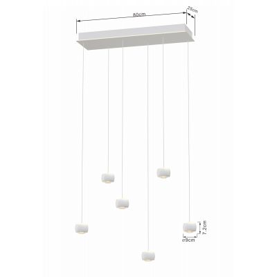 Aviano Quiberon lampa wisząca 33 W biała 7039-608