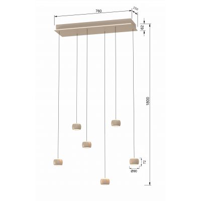 Aviano Quiberon lampa wisząca 33 W piaskowa 7039-613