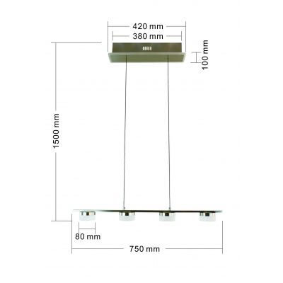 Aviano Cassis lampa wisząca 4x6 W szampan-nikiel 7066-503