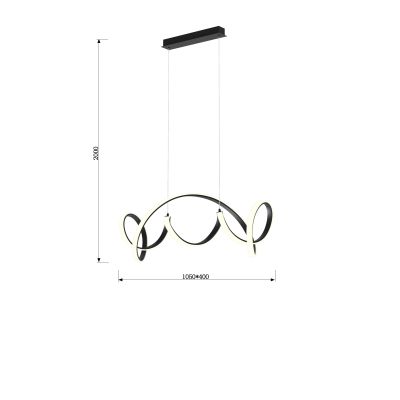 Aviano Toronto lampa wisząca 1x64 W czarna 7095-0110