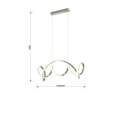 Aviano Toronto lampa wisząca 1x64 W srebrna 7095-0163
