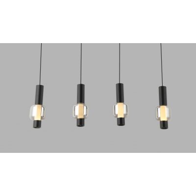 Aviano Ronda lampa wisząca 4x8 W czarna-chrom-przydymiona 7224-0410