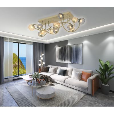 Aviano Metz lampa podsufitowa 12x3,5 W złota 9015-1204