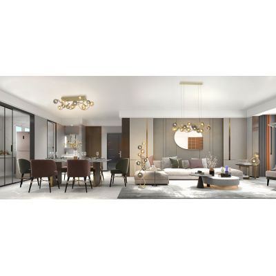 Aviano Metz lampa podsufitowa 12x3,5 W złota 9015-1204