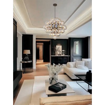 Aviano Portofino lampa wisząca 44x2,2 W czarna-chrom-przydymiona 5079-4405