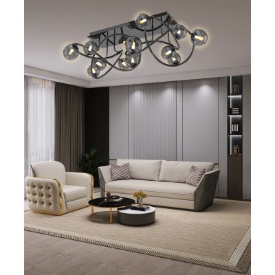 Wofi Nancy lampa podsufitowa 12x3,5 W czarna 9014-1205