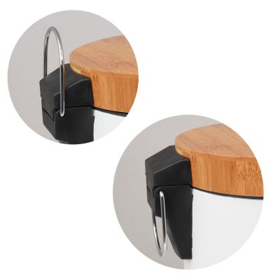 YokaHome Bin kosz na śmieci 5 l biały-brązowy CH.BIN-WHT