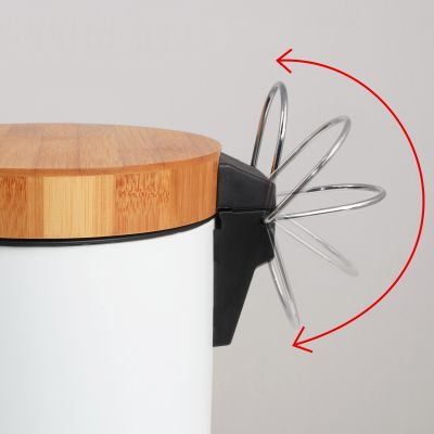 YokaHome Bin kosz na śmieci 5 l biały-brązowy CH.BIN-WHT