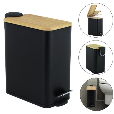 YokaHome Moby kosz na śmieci 5 l czarny-brązowy CH.MOBY-5-BLK