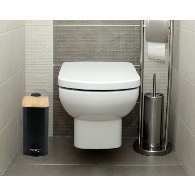 YokaHome Moby kosz na śmieci 5 l czarny-brązowy CH.MOBY-5-BLK
