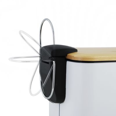 YokaHome Moby kosz na śmieci 5 l biały-brązowy CH.MOBY-5-WHT