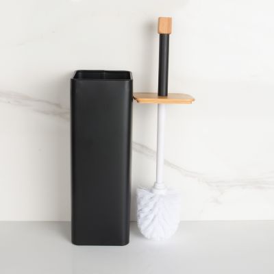 YokaHome Amba szczotka toaletowa stojąca czarny mat/bambus PD.AMBA-BLK
