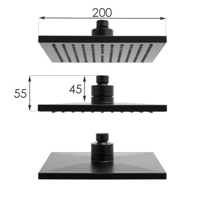 YokaHome Flova zestaw prysznicowy ścienny czarny mat BP.FLOVA20BLK