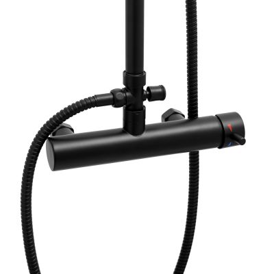 YokaHome Flova zestaw prysznicowy ścienny czarny mat BP.FLOVA20BLK