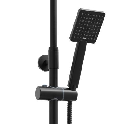 YokaHome Flova zestaw prysznicowy ścienny czarny mat BP.FLOVA20BLK