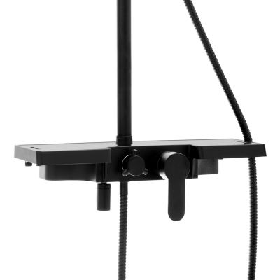 YokaHome Oslo zestaw prysznicowy ścienny z deszczownicą czarny mat BP.OSLO25-BLK