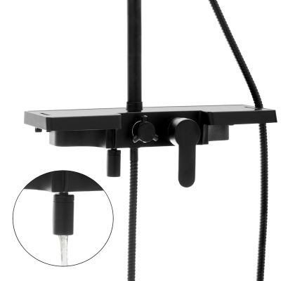 YokaHome Oslo zestaw prysznicowy ścienny z deszczownicą czarny mat BP.OSLO25-BLK