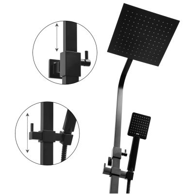 YokaHome Cube zestaw prysznicowy ścienny czarny mat BP.CUBE25BLK