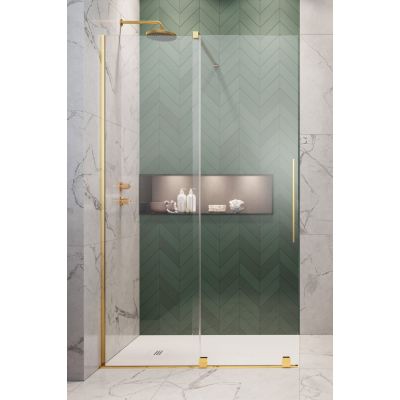 Radaway Furo Walk-In drzwi prysznicowe 68,8 cm rozsuwane złoty połysk/szkło przezroczyste 10106688-09-01R