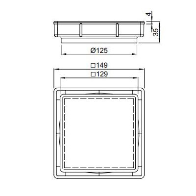 ACO odpływ prysznicowy 14,9 cm stal nierdzewna 620477