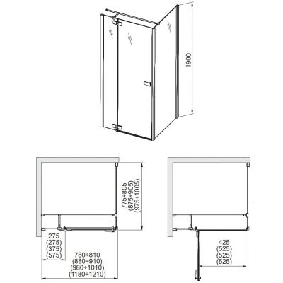 Aquaform Verra Line drzwi uchylne 100 cm prawe 103-09336