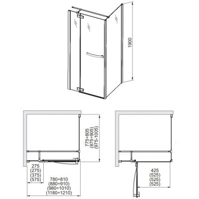 Aquaform HD Collection drzwi uchylne 100 cm prawe 103-09375