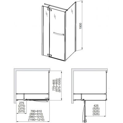 Aquaform HD Collection drzwi uchylne 90 cm lewe 103-09390