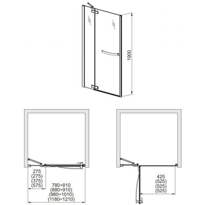Aquaform HD Collection drzwi uchylne 120 cm prawe 103-09398