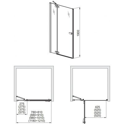Aquaform Verra Line drzwi uchylne 90 cm lewe 103-09401
