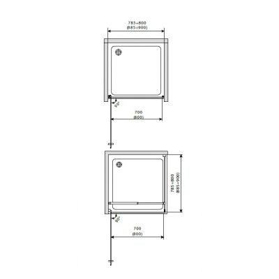 Aquaform Missisipi drzwi prysznicowe 90 cm uchylne 103-40023