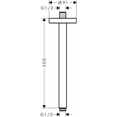 Axor ShowerSolutions ramię sufitowe mosiądz szczotkowany 26433950