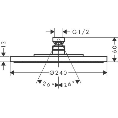 Axor Starck deszczownica 24x24 cm okrągła czarny chrom polerowany 28494330
