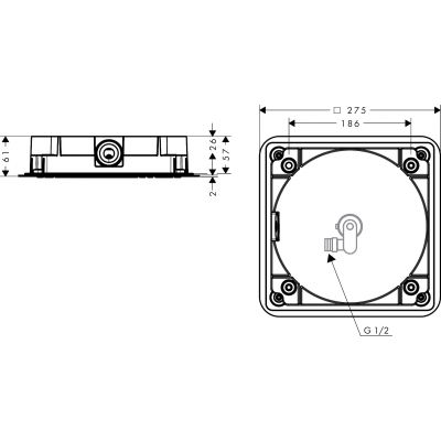 Axor Citterio C deszczownica 27x27 cm kwadratowa chrom 28794000