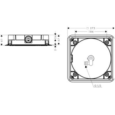 Axor Citterio C głowica prysznicowa 27x27 cm kwadratowa brąz szczotkowany 28795140