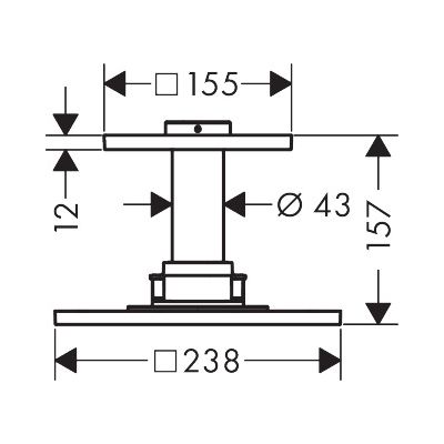 Axor ShowerSolutions deszczownica z ramieniem 25x25 cm kwadratowa czarny chrom polerowany 35312330