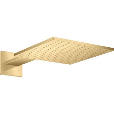 Axor ShowerSolutions deszczownica 30 cm kwadratowa z ramieniem ściennym złoty optyczny szczotkowany 35318250