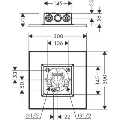 Axor ShowerSolutions deszczownica 30x30 cm kwadratowa złoty optyczny polerowany 35321990