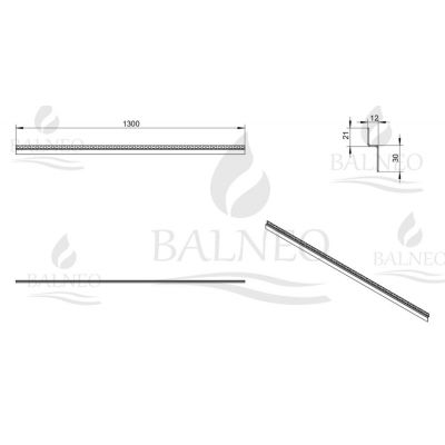 Balneo listwa kształtująca spadek 130 cm czołowa miedziana D0101040310-1