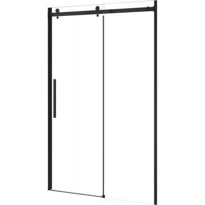 Bravat Omega Black drzwi prysznicowe 120 cm wnękowe czarny/szkło przezroczyste OMEGABLACKDRZWI120
