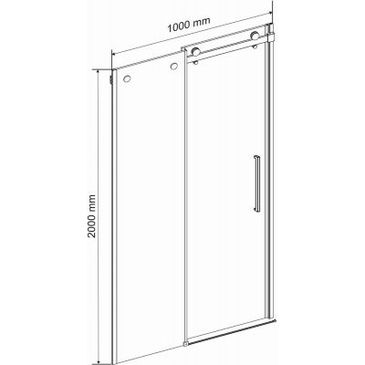 Bravat Omega drzwi prysznicowe 100 cm wnękowe chrom/szkło przezroczyste OMEGADRZWI100CH