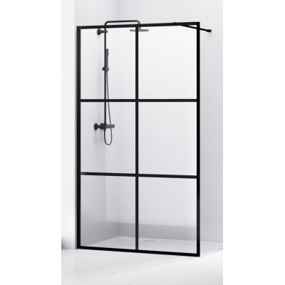 Bravat SL Walk-in ścianka prysznicowa 90 cm czarny mat/szkło przezroczyste SL171-90
