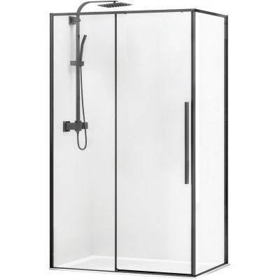 Bravat SL kabina prysznicowa 100x70 cm prostokątna czarny mat/szkło przezroczyste SL195-70/100