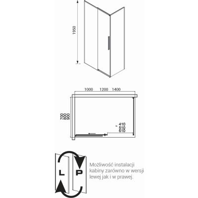 Bravat SL kabina prysznicowa 100x80 cm prostokątna czarny mat/szkło przezroczyste SL195-80/100