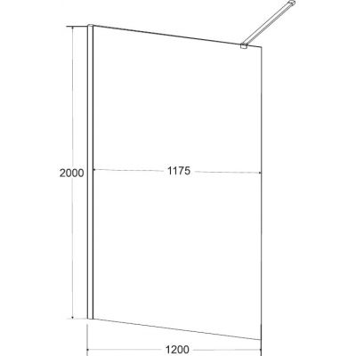Besco Leafy Walk-In ścianka prysznicowa 120 cm czarny mat/szkło przezroczyste z motywem LF-120-200C