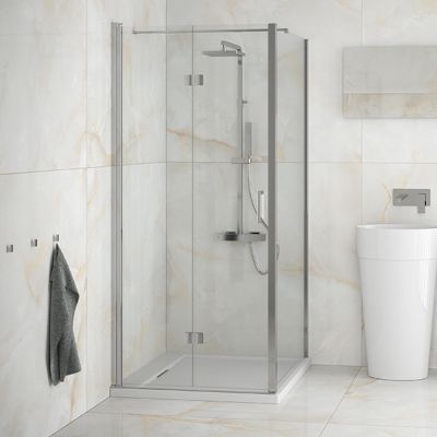 Besco Exo-CH ścianka prysznicowa 100 cm boczna chrom/szkło przezroczyste PCH-100-190C