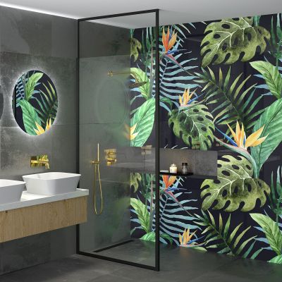 Besco Icon Walk-In ścianka prysznicowa 120 cm czarny mat/szkło przezroczyste IC-120-200C